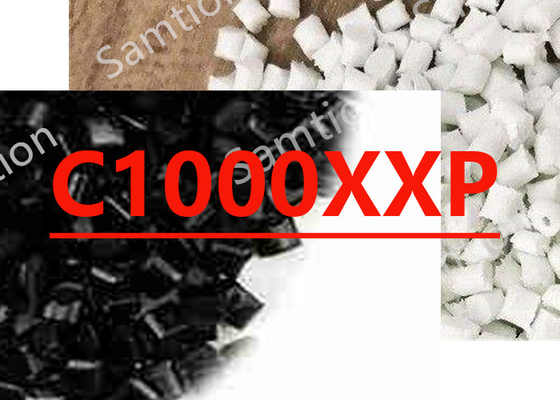 सैबिक थर्मोकॉम्प C1000XXP यौगिक पॉलीस्टायरेन राल पर आधारित है। अतिरिक्त विशेषताओं में शामिल हैंः उच्च प्रभाव।