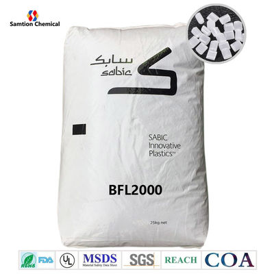 S-Plastic  BFL2000 गैर-ब्रोमाइज्ड, गैर-क्लोराइज्ड फ्लेम रिटार्डेंट पीसी। अपारदर्शी सफेद रंगों में उपलब्ध है।