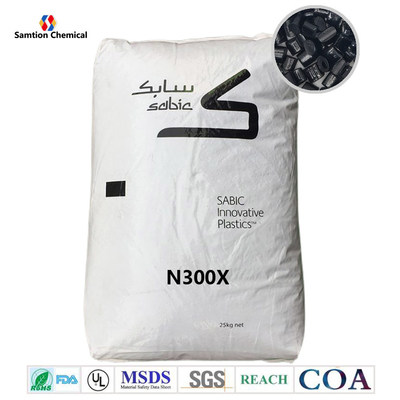 S-Plastic Noryl N300X PPE+PS मिश्रण. अनफिल्ड नॉन-ब्रोमाइज्ड नॉन-क्लोराइज्ड FR सिस्टम UL94 V0. हाई हीट डायलेक्ट्रिक